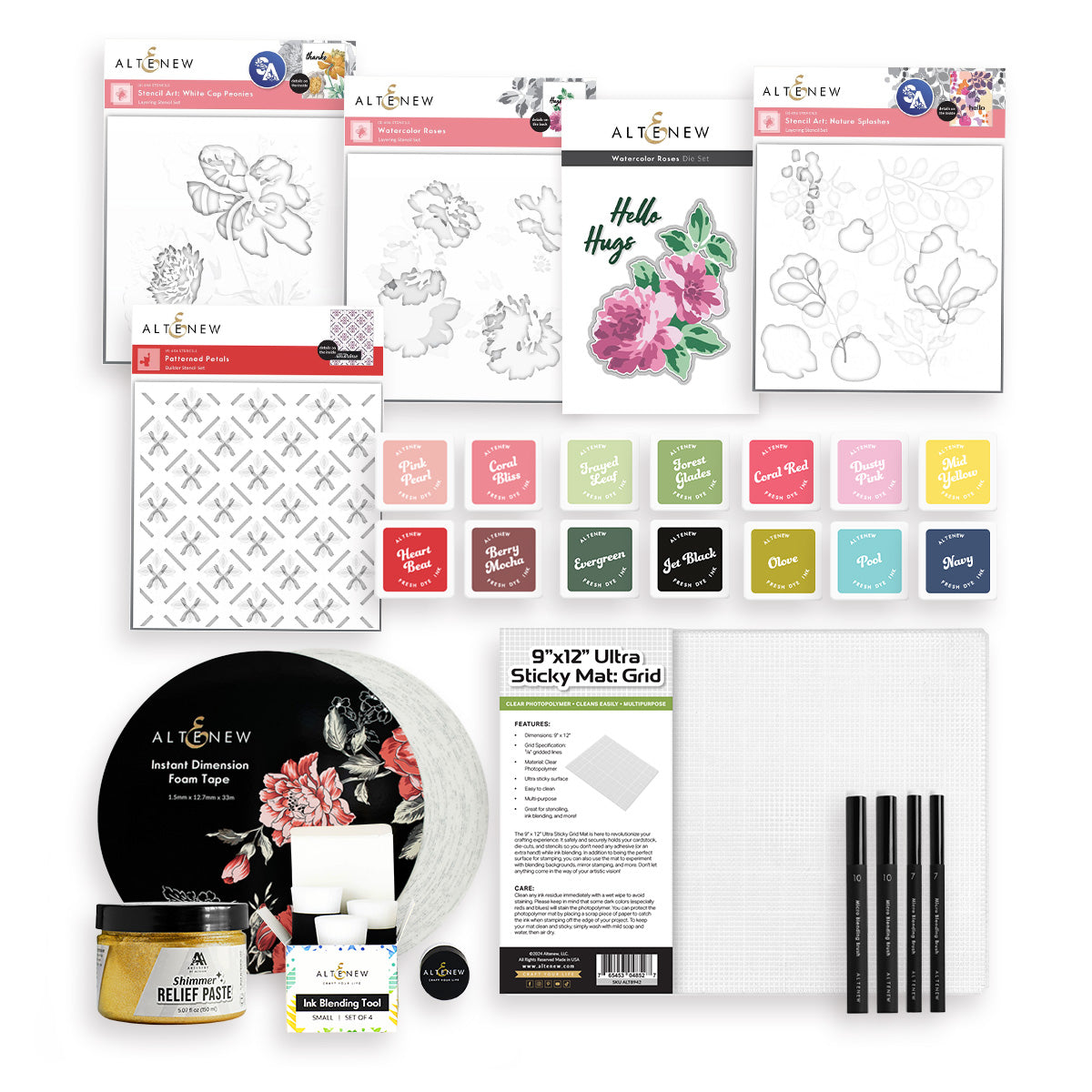High Value Bundle Layering Stencil & Ink Blending Masterclass Set