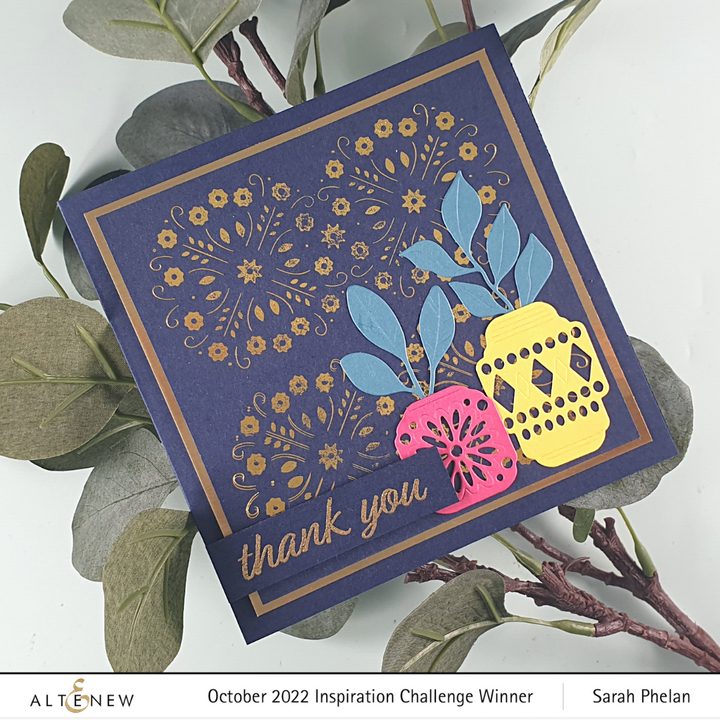 Hot Foil Plate Delicate Floral Motif Hot Foil Plate