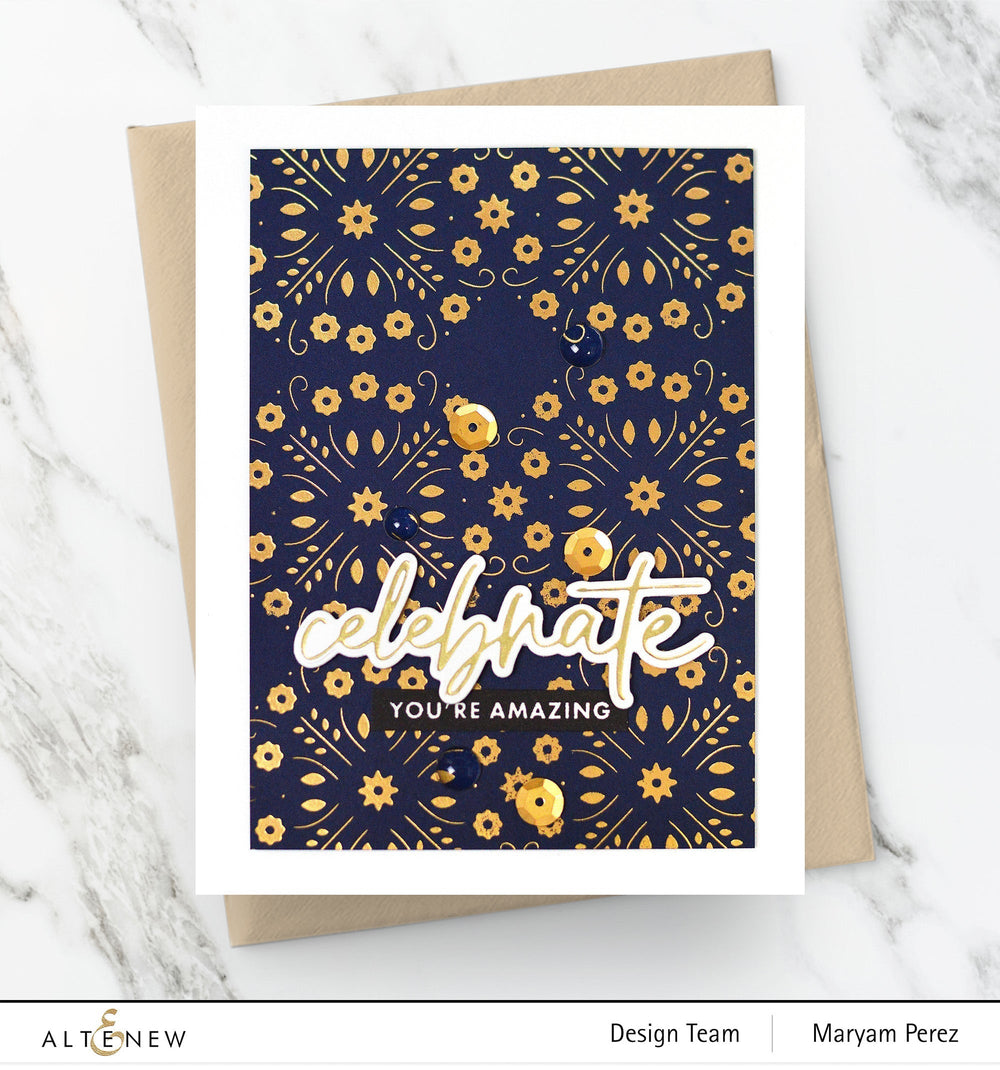 Hot Foil Plate Delicate Floral Motif Hot Foil Plate