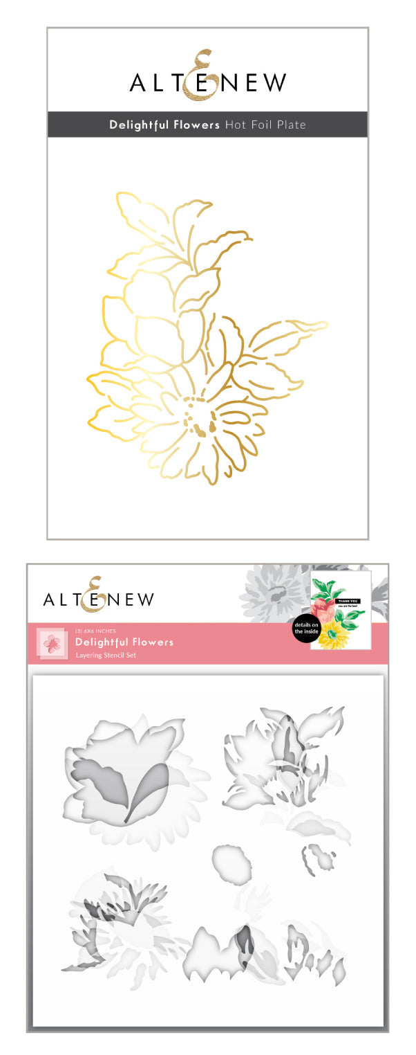 Hot Foil Plate & Stencil Bundle Delightful Flowers