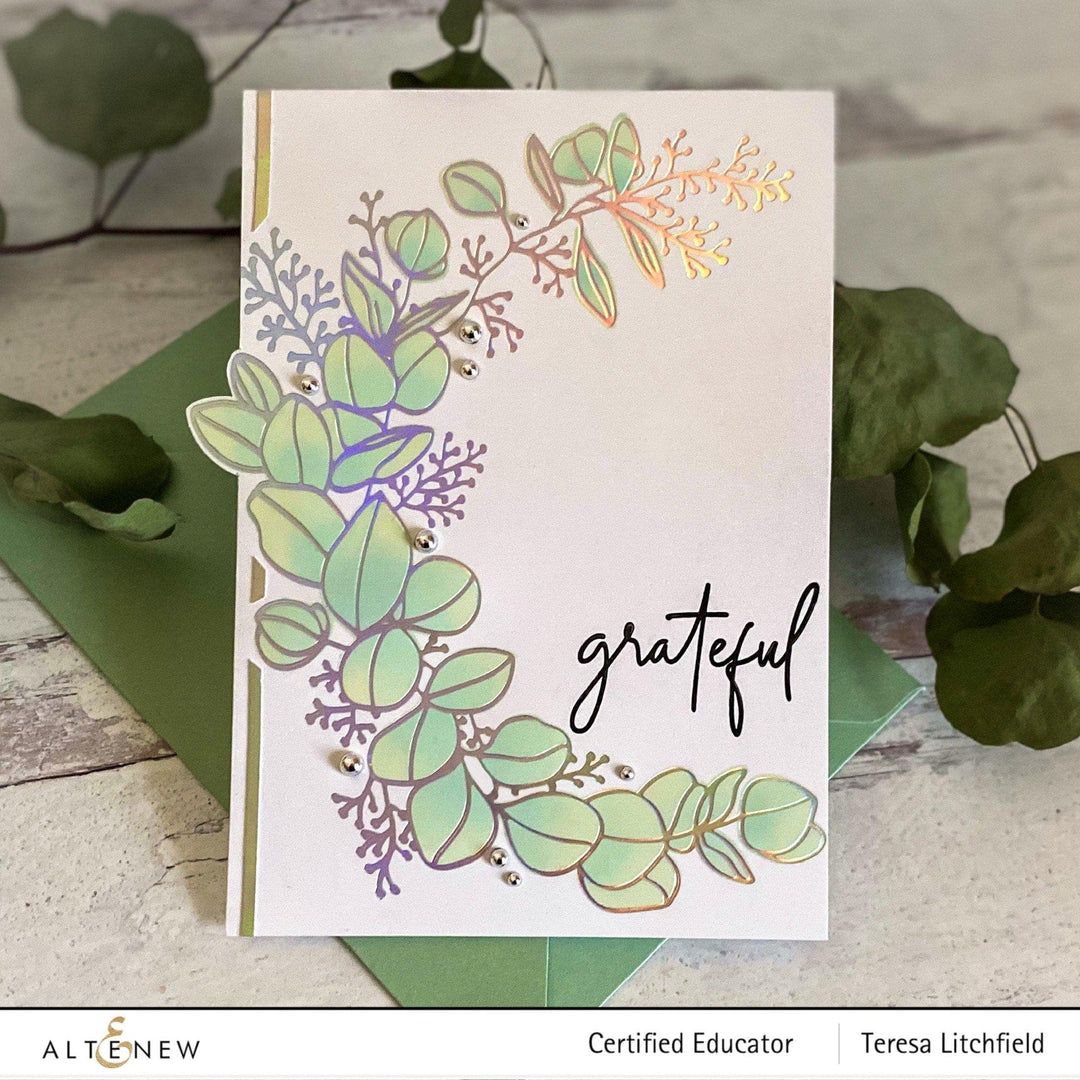 Hot Foil Plate & Stencil Bundle Eucalyptus Wreath