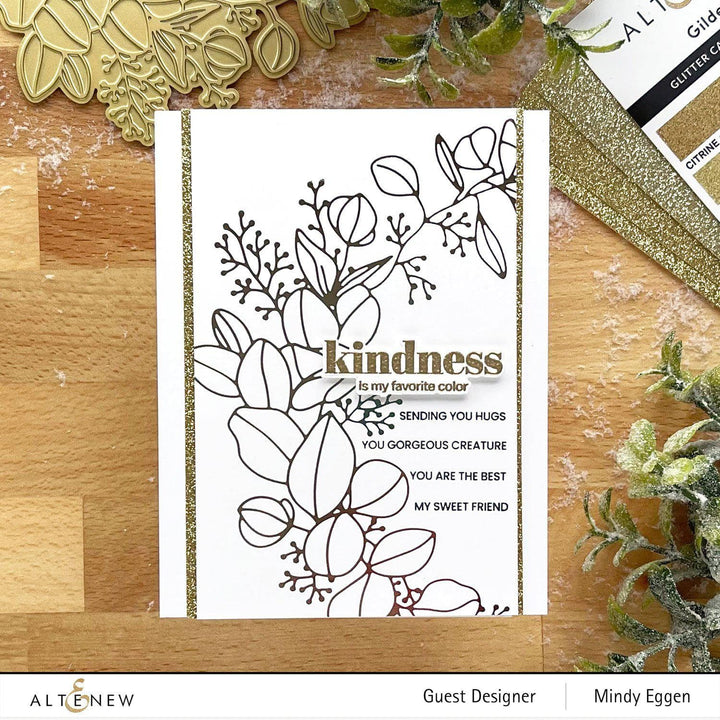 Hot Foil Plate & Stencil Bundle Eucalyptus Wreath