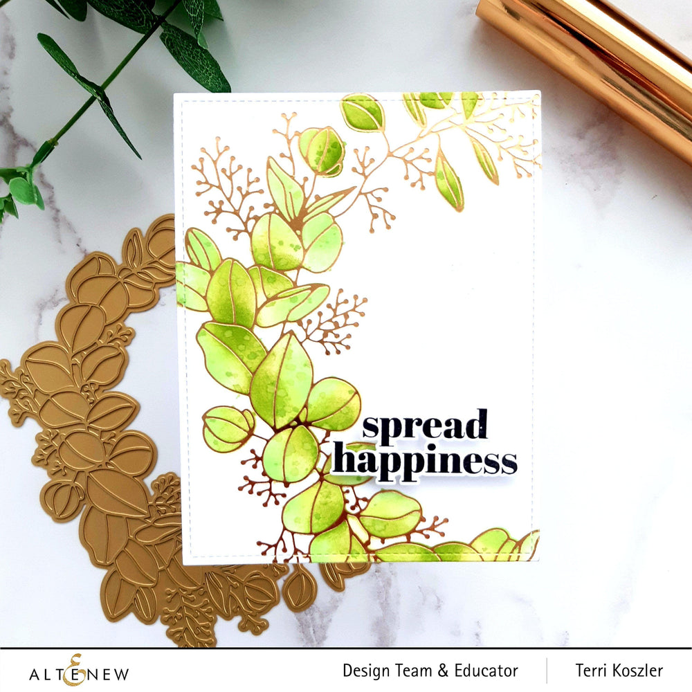 Hot Foil Plate & Stencil Bundle Eucalyptus Wreath