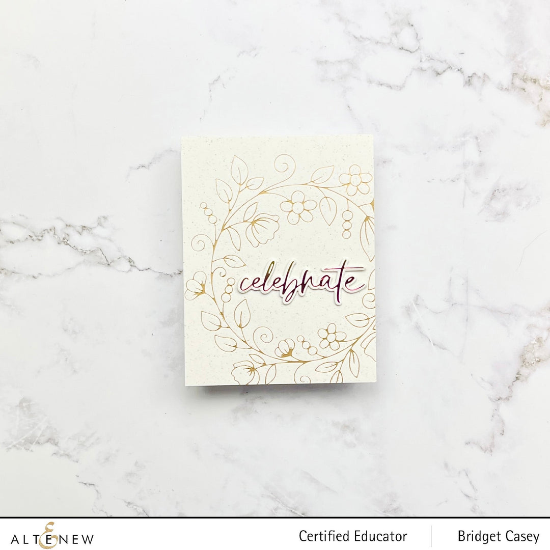 Hot Foil Plate & Stencil Bundle Flower Wreath