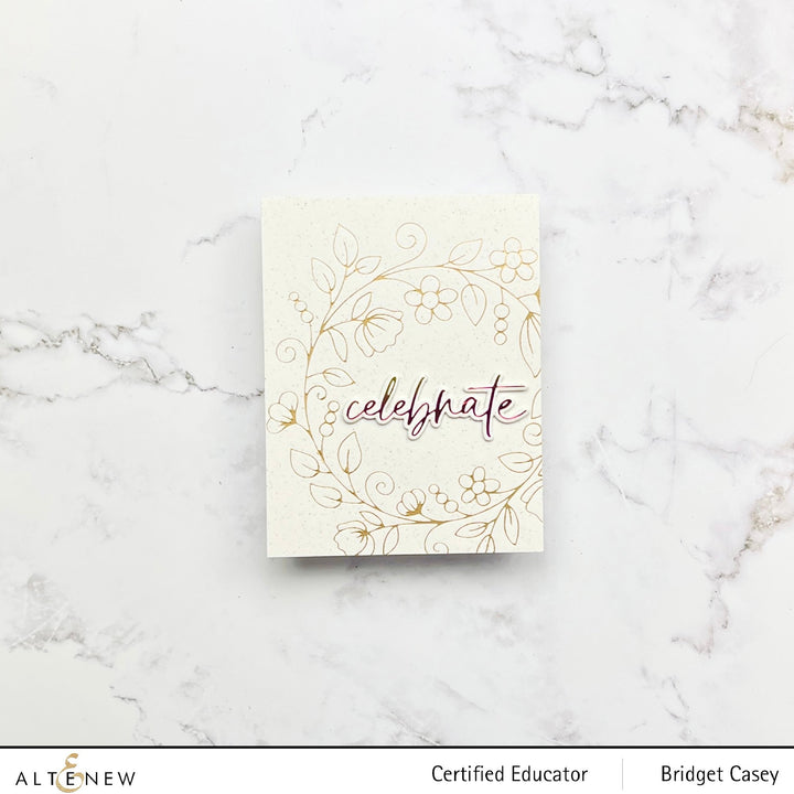 Hot Foil Plate & Stencil Bundle Flower Wreath