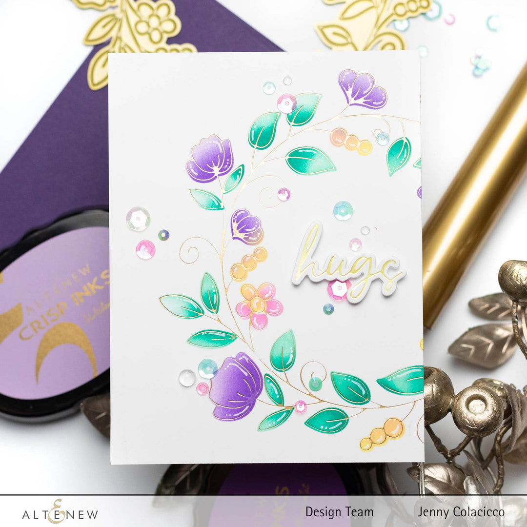 Hot Foil Plate & Stencil Bundle Flower Wreath