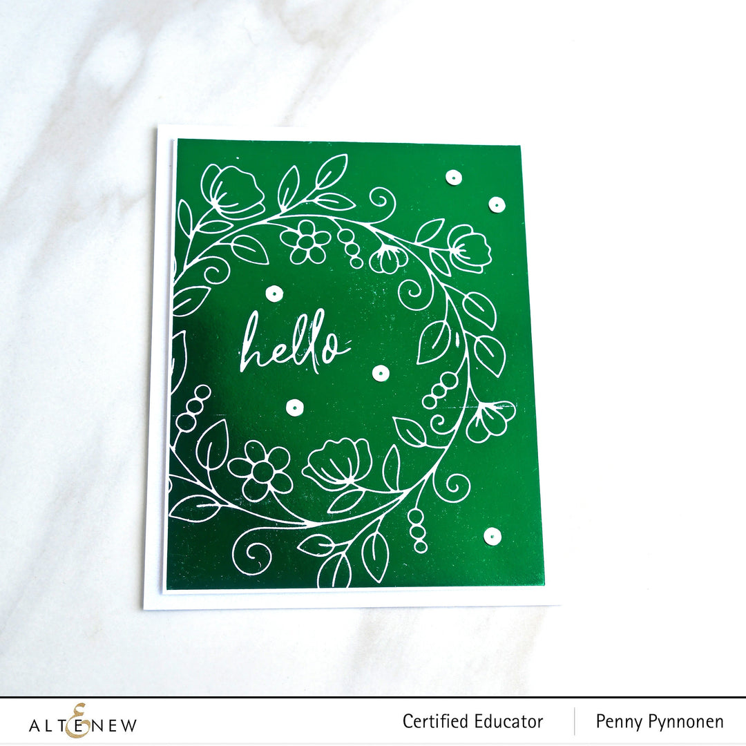 Hot Foil Plate & Stencil Bundle Flower Wreath