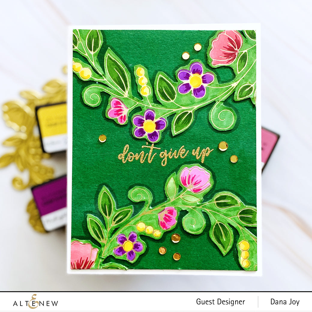 Hot Foil Plate & Stencil Bundle Flower Wreath