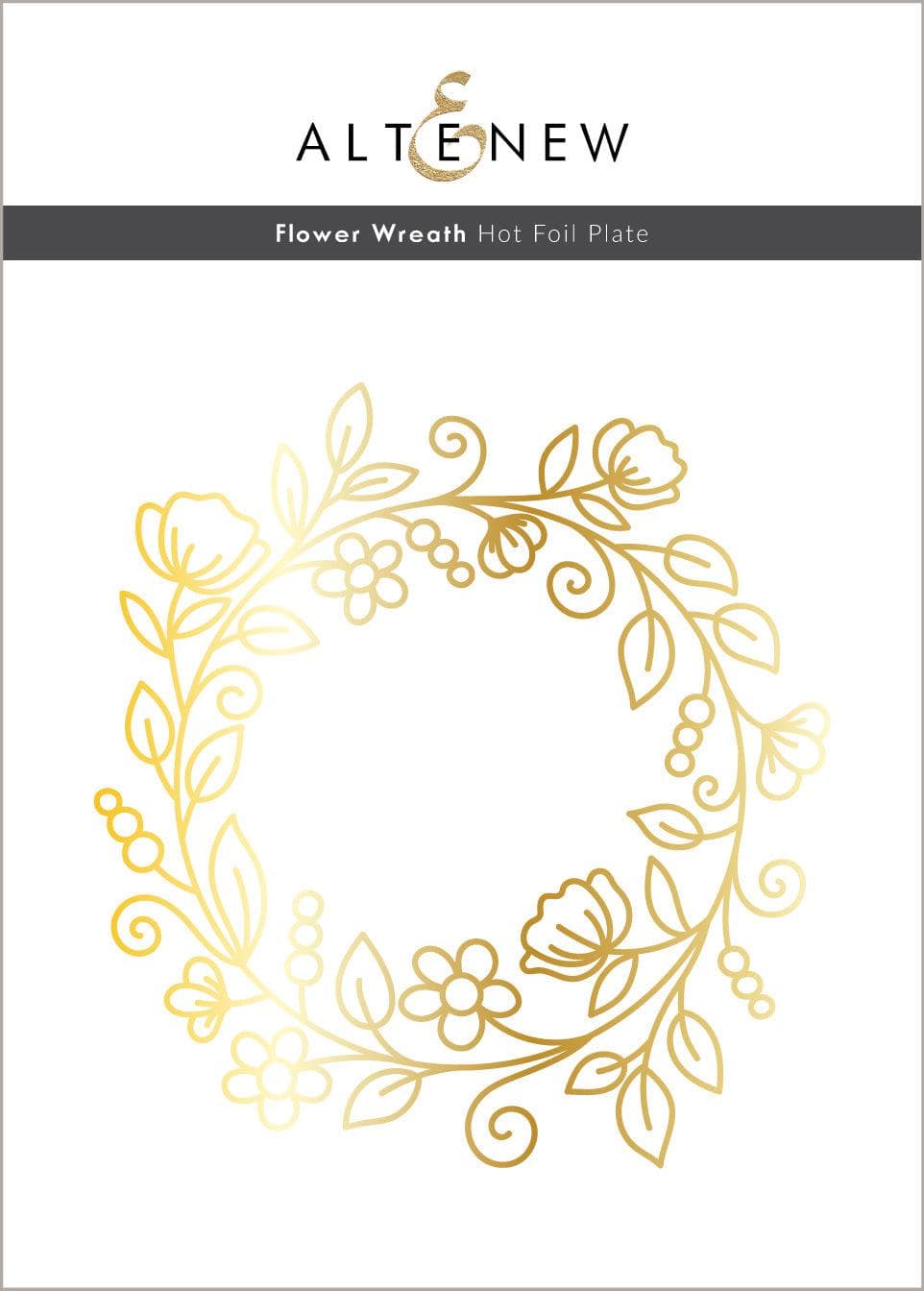 Hot Foil Plate & Stencil Bundle Flower Wreath