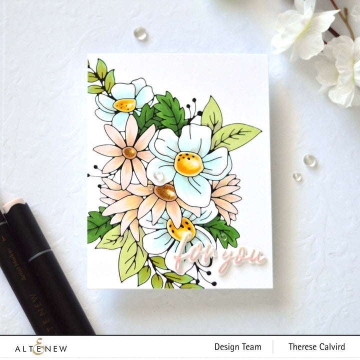 Hot Foil Plate & Stencil Bundle Flowery Bouquet
