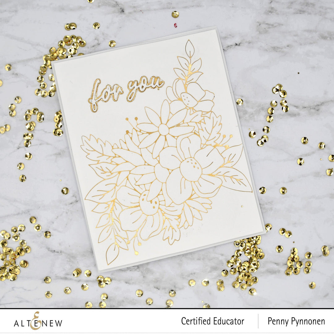 Hot Foil Plate & Stencil Bundle Flowery Bouquet
