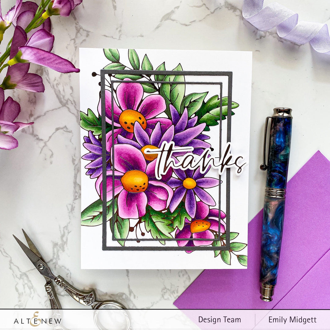 Hot Foil Plate & Stencil Bundle Flowery Bouquet