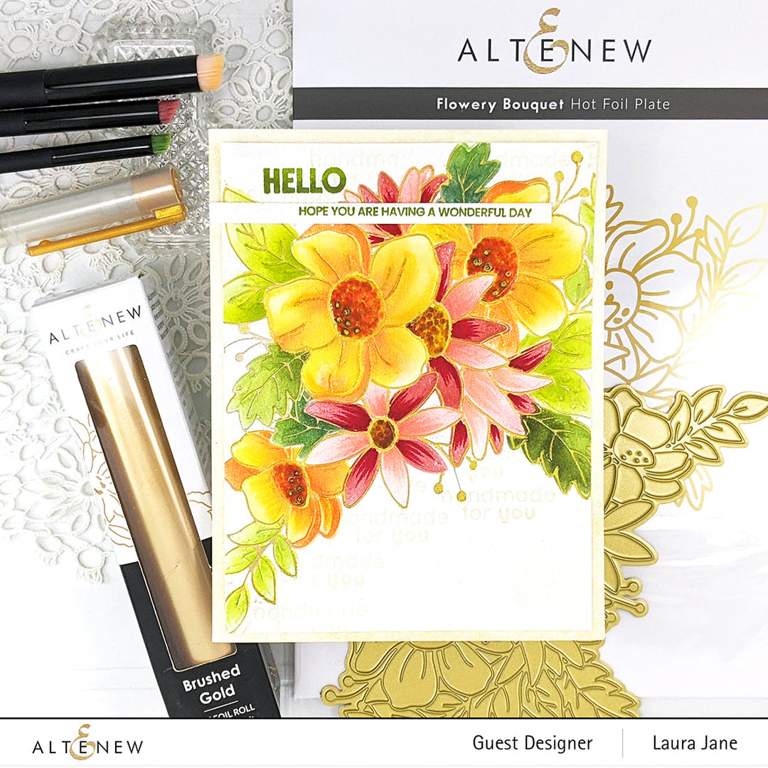 Hot Foil Plate & Stencil Bundle Flowery Bouquet