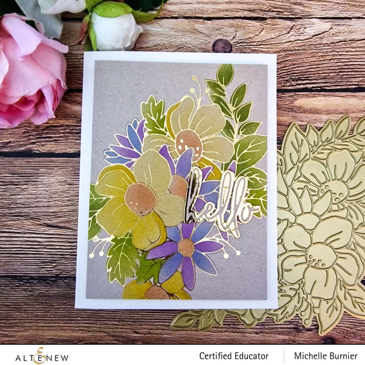 Hot Foil Plate & Stencil Bundle Flowery Bouquet