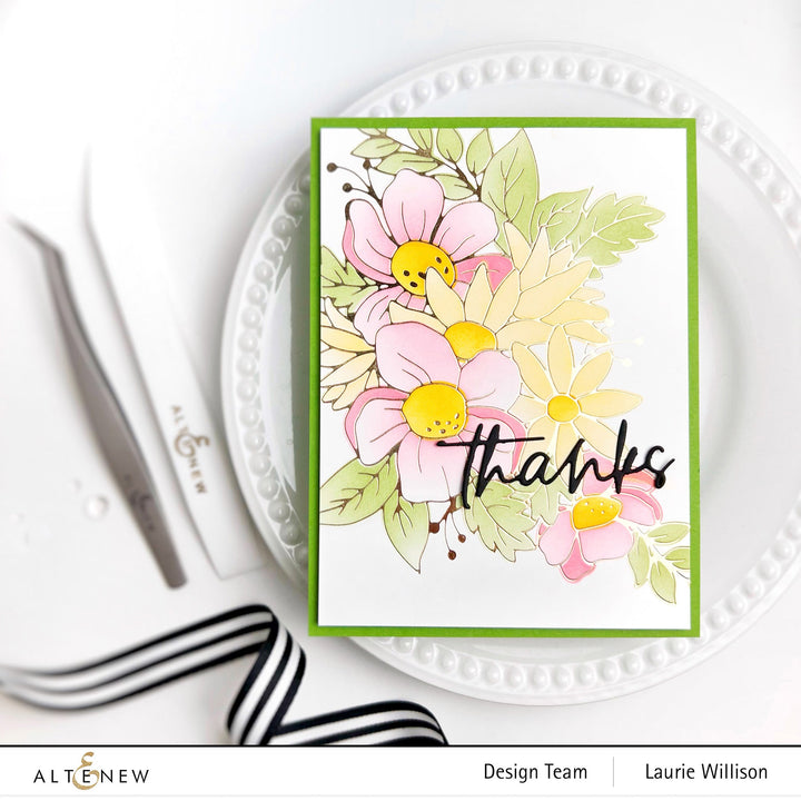 Hot Foil Plate & Stencil Bundle Flowery Bouquet