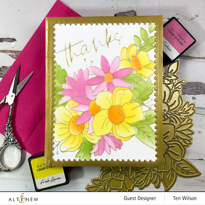 Hot Foil Plate & Stencil Bundle Flowery Bouquet