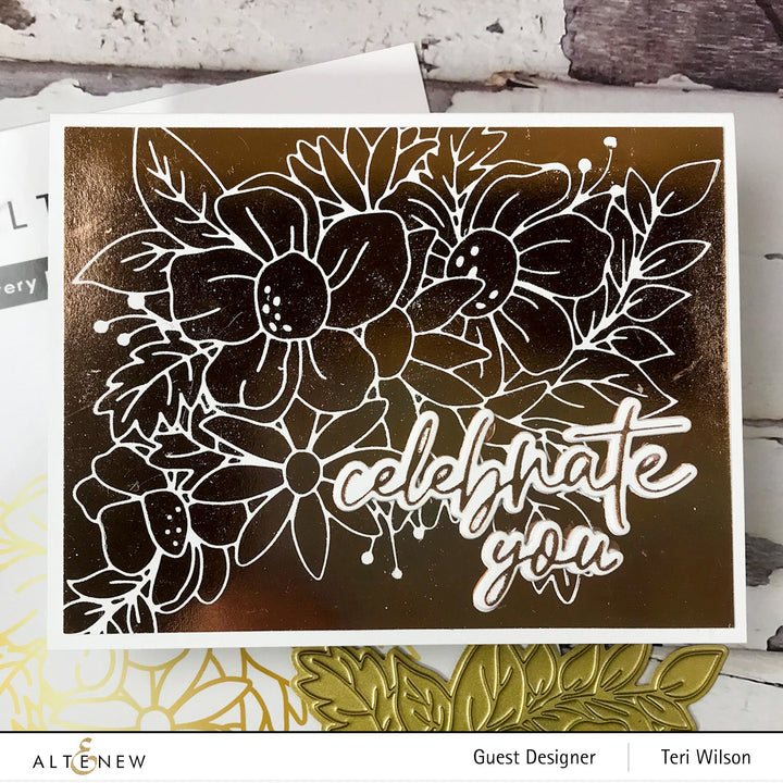 Hot Foil Plate & Stencil Bundle Flowery Bouquet