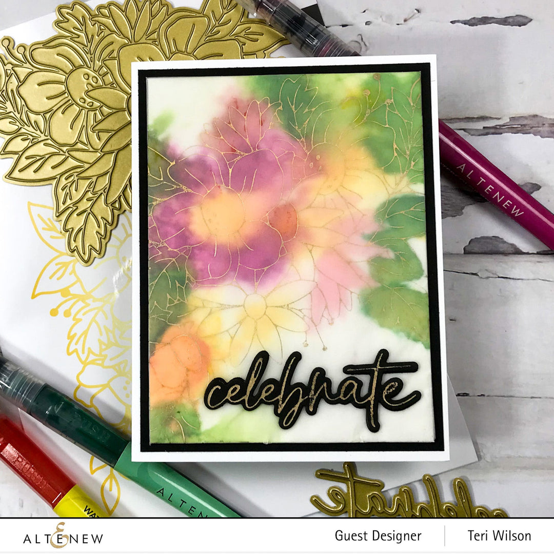 Hot Foil Plate & Stencil Bundle Flowery Bouquet