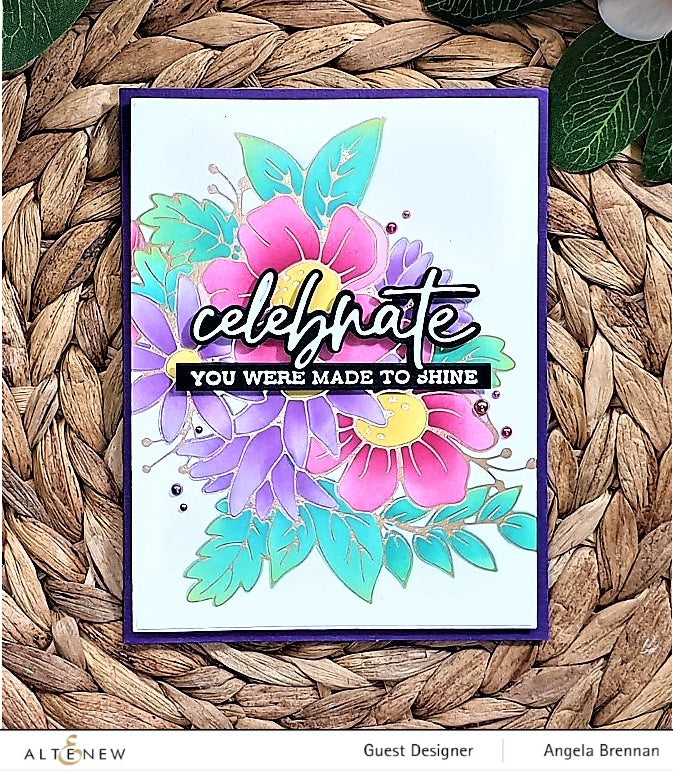 Hot Foil Plate & Stencil Bundle Flowery Bouquet