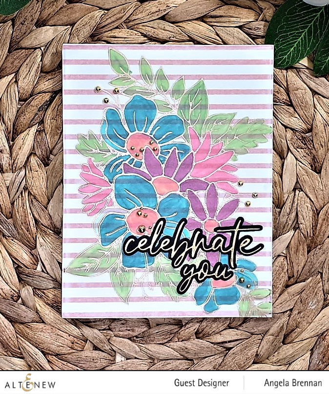 Hot Foil Plate & Stencil Bundle Flowery Bouquet
