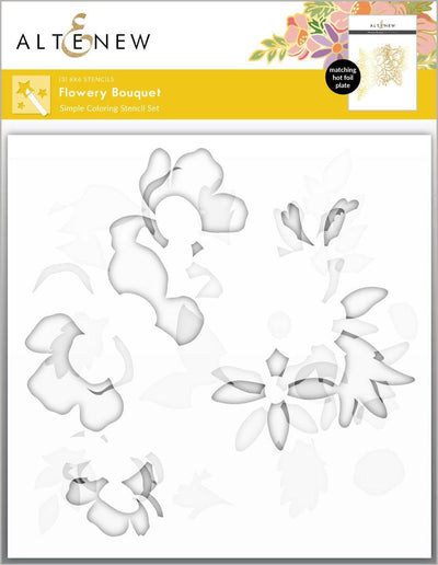 Hot Foil Plate & Stencil Bundle Flowery Bouquet