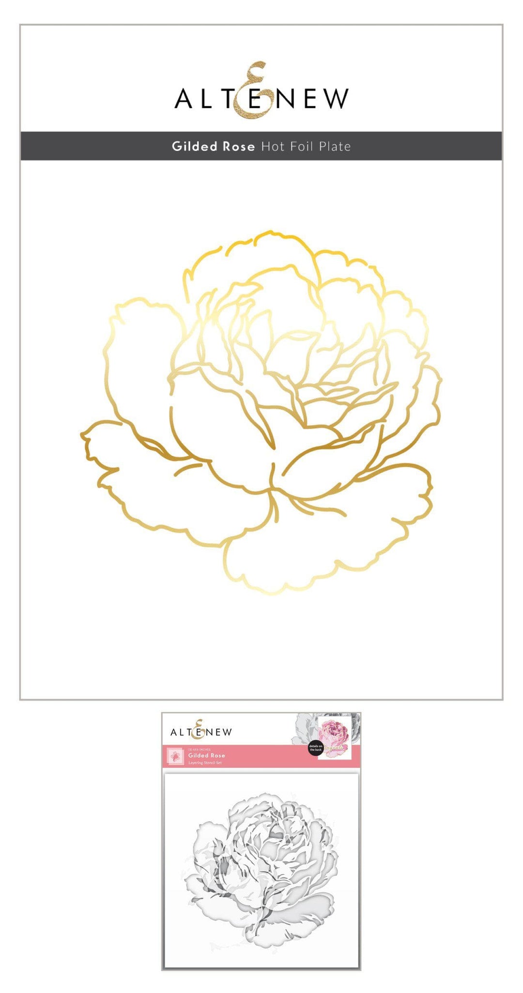 Hot Foil Plate & Stencil Bundle Gilded Rose