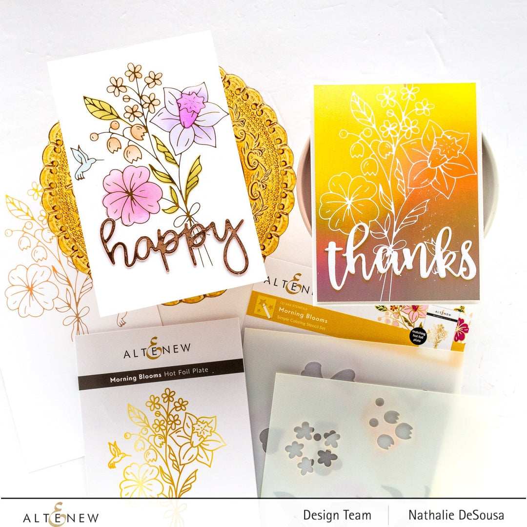 Hot Foil Plate & Stencil Bundle Morning Blooms