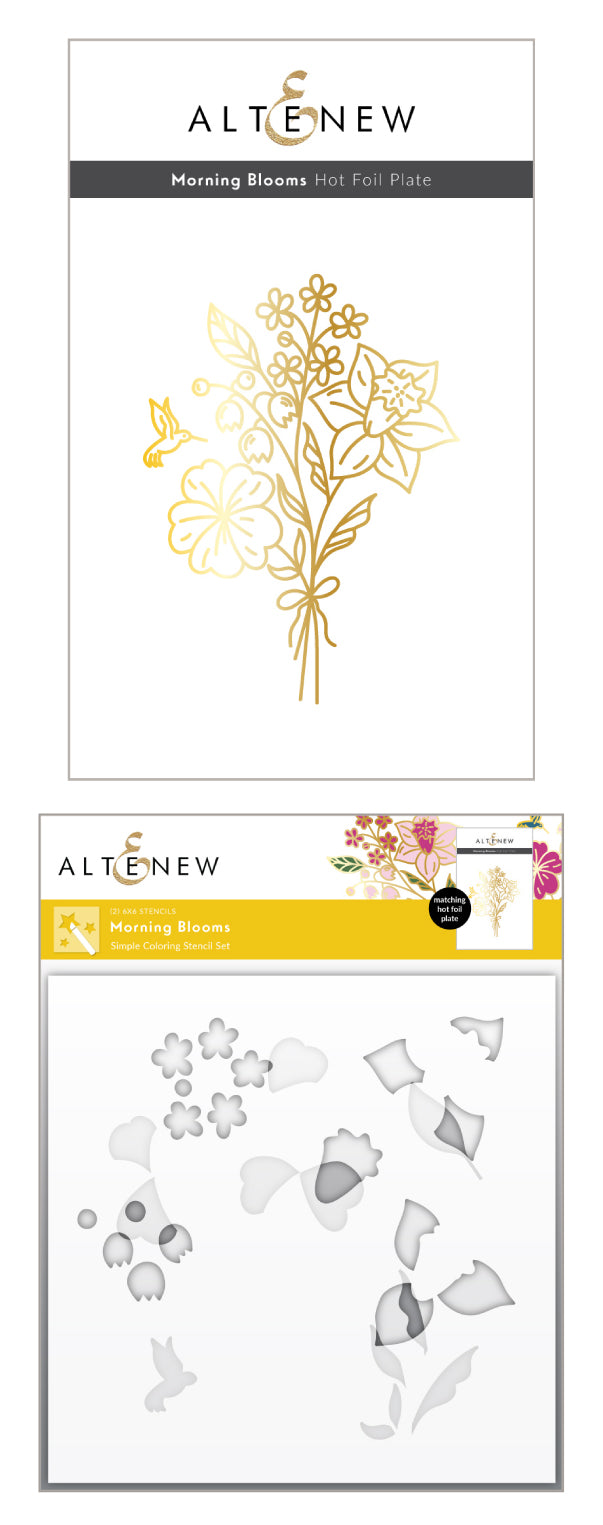 Hot Foil Plate & Stencil Bundle Morning Blooms