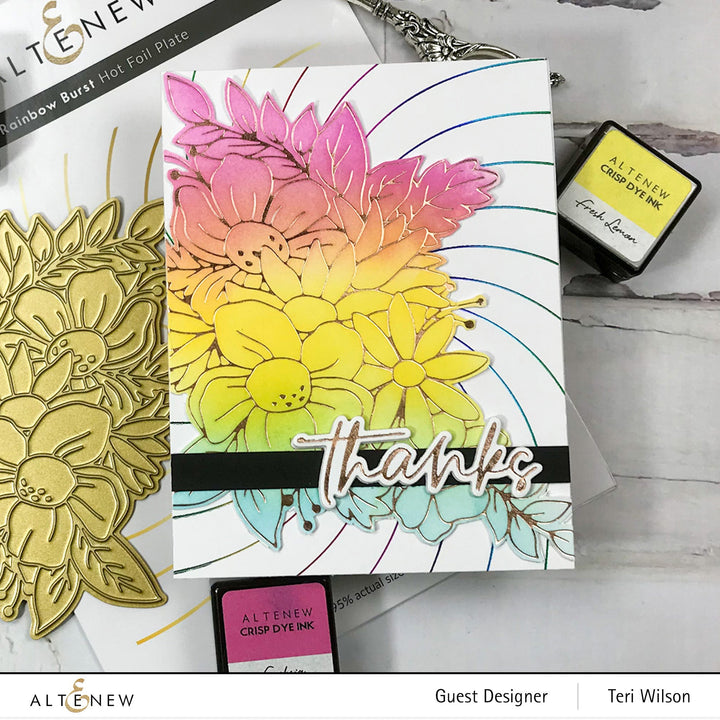 Hot Foil Plate & Stencil Bundle Rainbow Burst