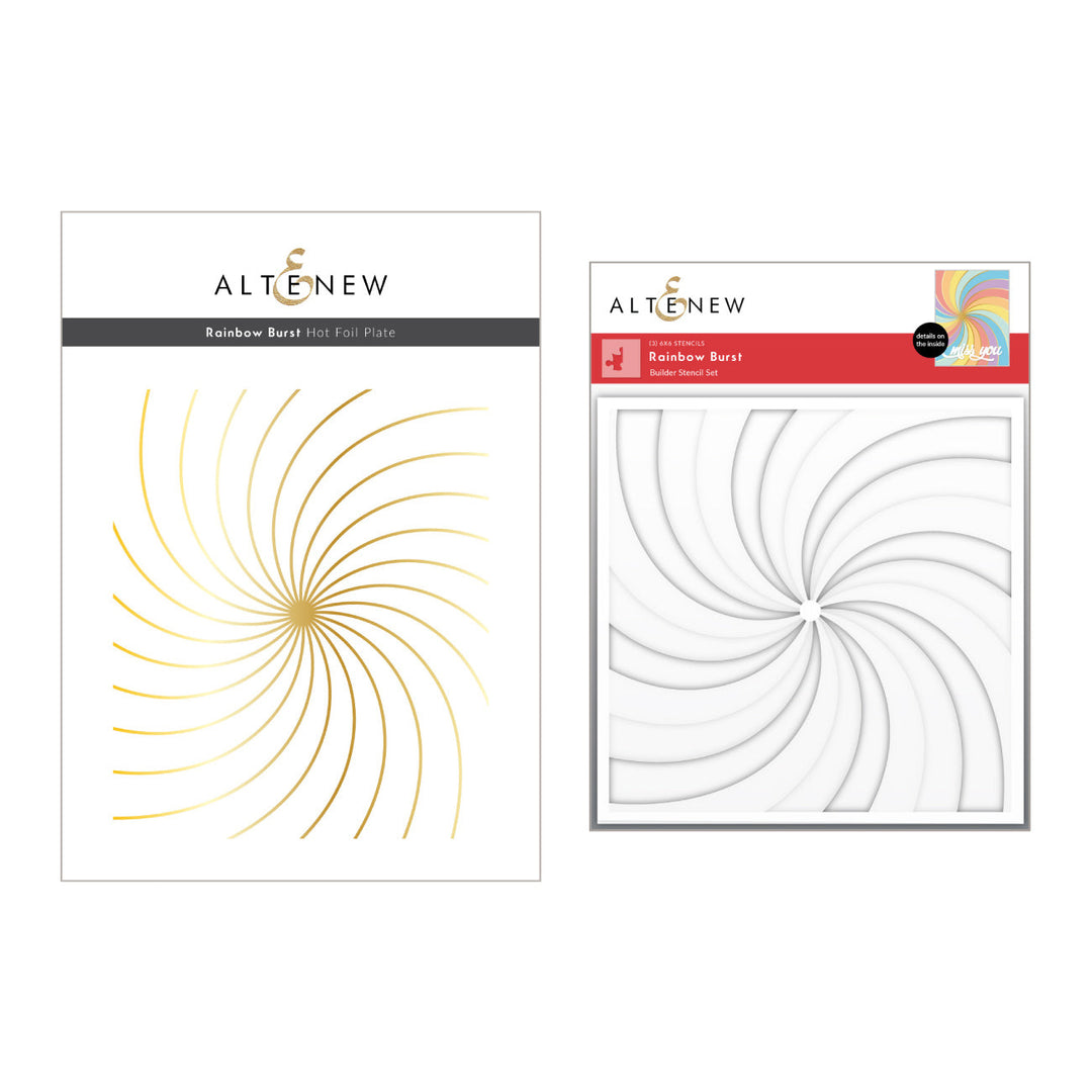 Hot Foil Plate & Stencil Bundle Rainbow Burst