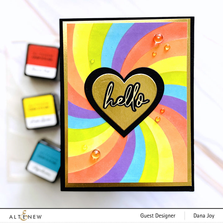 Hot Foil Plate & Stencil Bundle Rainbow Burst