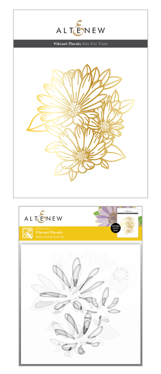 Hot Foil Plate & Stencil Bundle Vibrant Florals