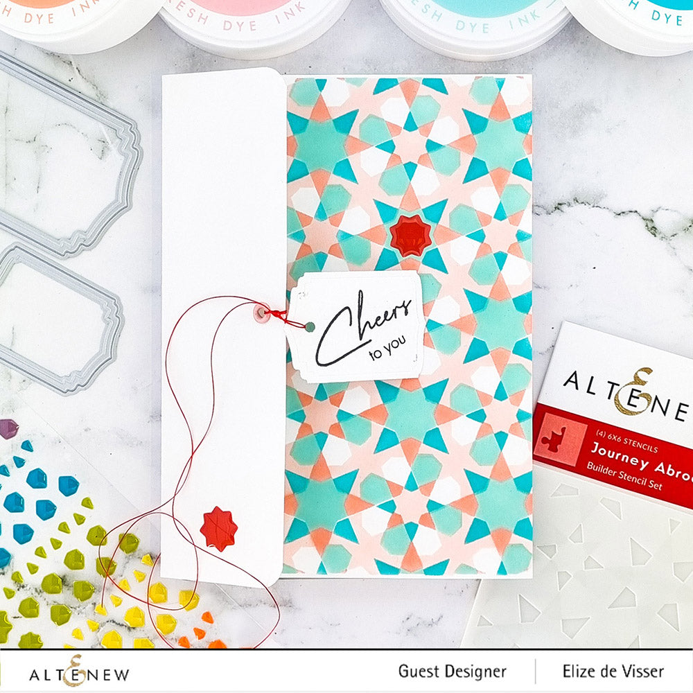 Hot Foil Plate & Stencil & Embellishment Bundle Journey Abroad