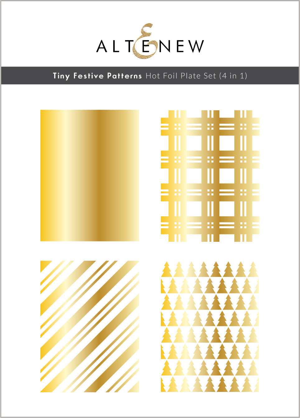 Hot Foil Plate Tiny Festive Patterns Hot Foil Plate Set (4 in 1)