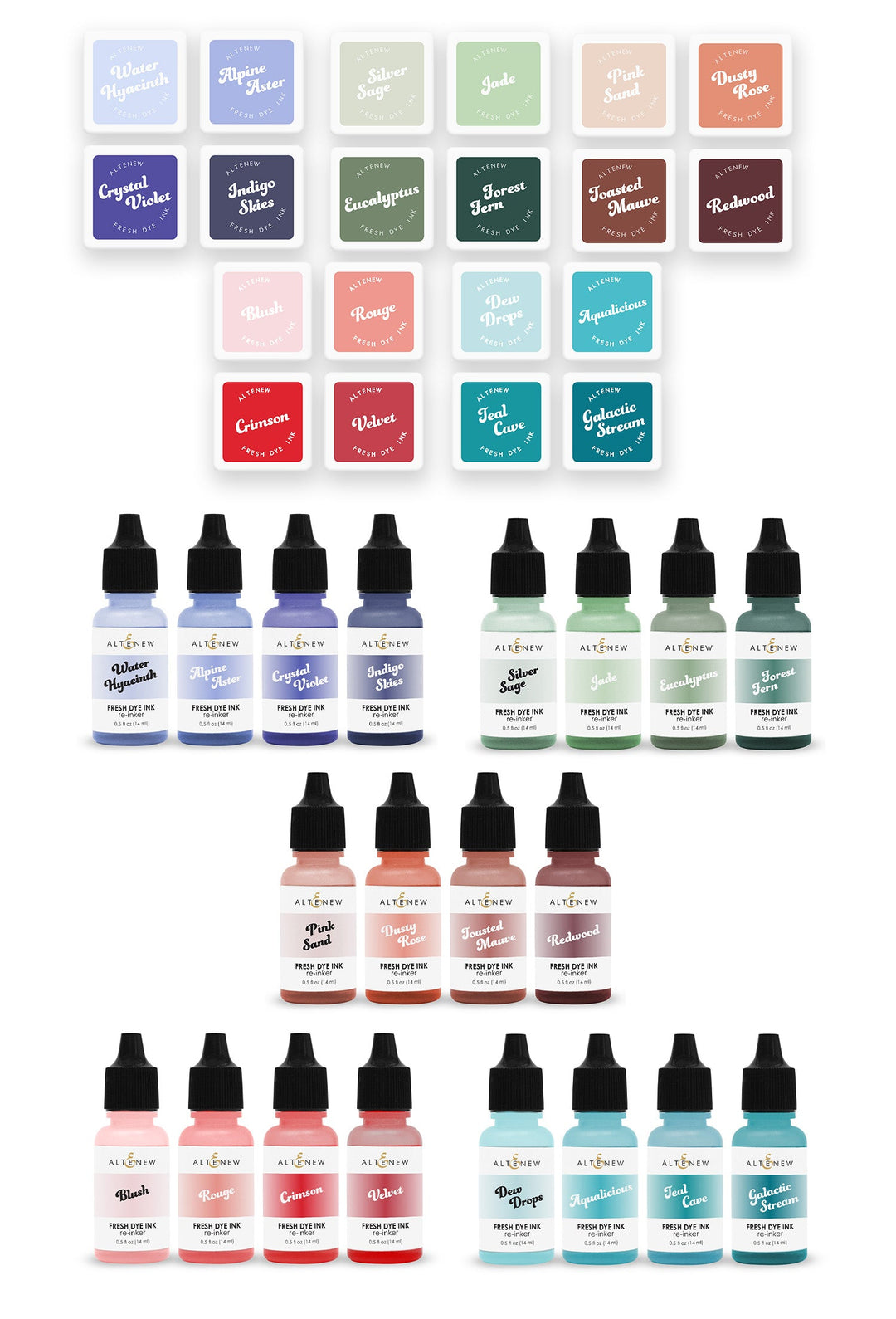 Ink Bundle 20 Fresh Dye Ink Mini Cube & Re-inker Bundle