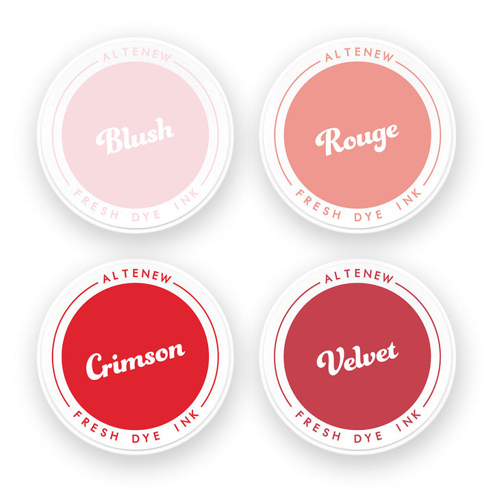 Ink Bundle Red Sunset Fresh Dye Inks (Blush, Rouge, Crimson, Velvet)