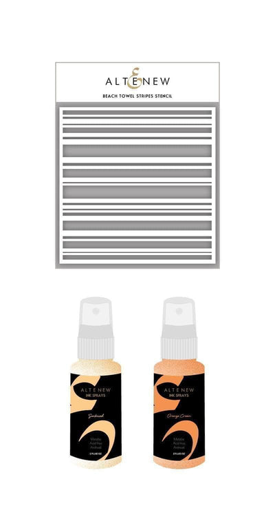 Ink Spray & Stencil Bundle Beach Towel Stripes Stencil & Ink Spray Bundle