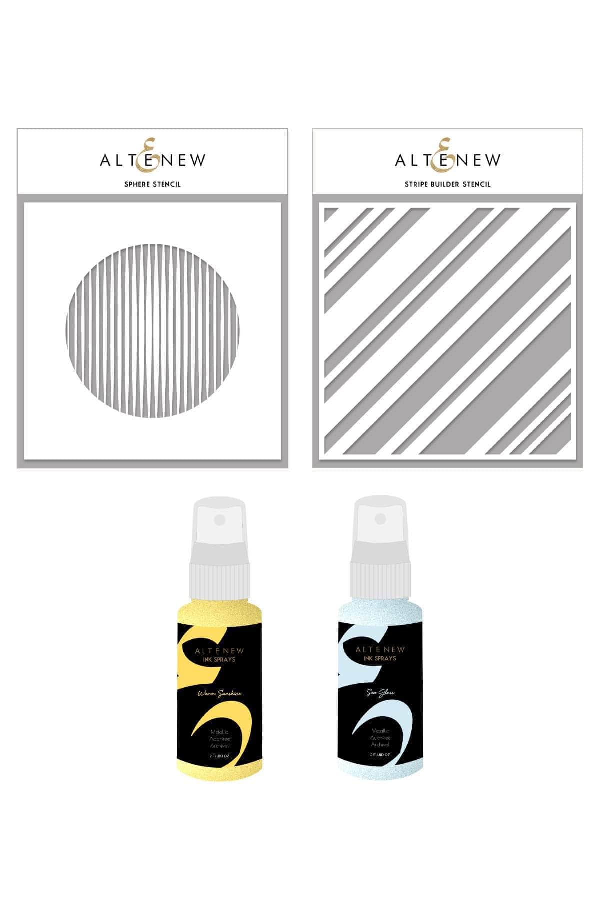 Ink Spray & Stencil Bundle Shapes and Stripes Stencil & Ink Spray Bundle