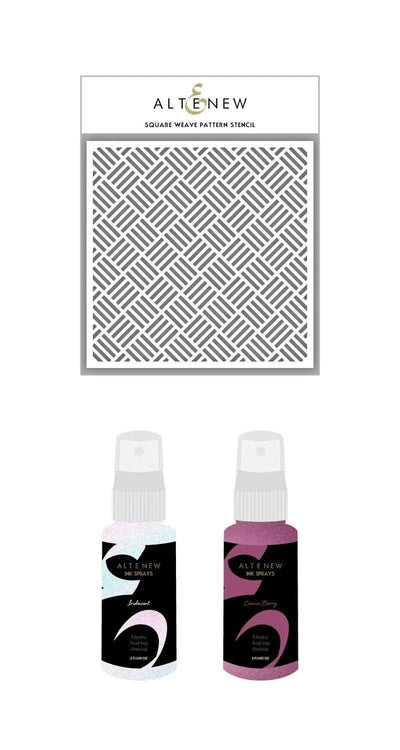 Ink Spray & Stencil Bundle Square Weave Pattern Stencil & Ink Spray Bundle