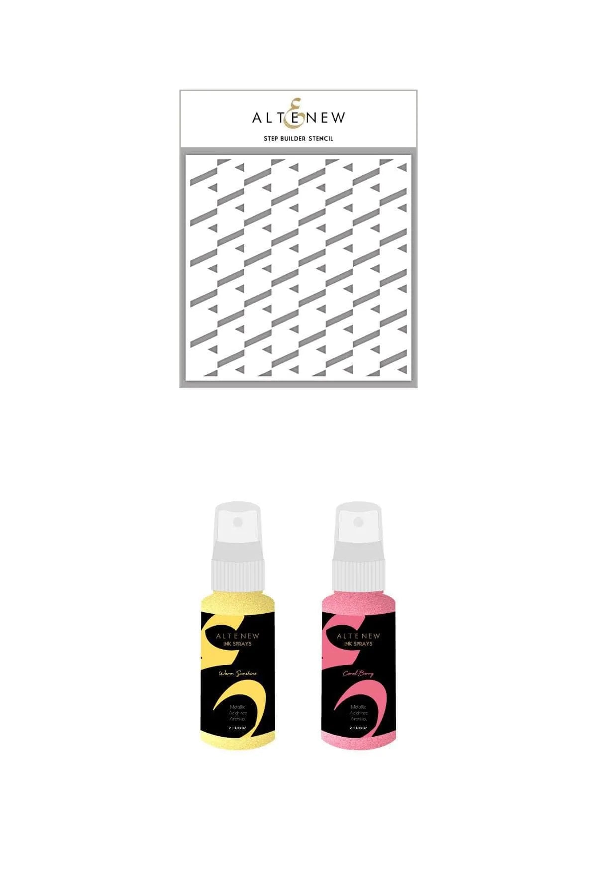 Ink Spray & Stencil Bundle Step Builder Stencil & Ink Spray Bundle