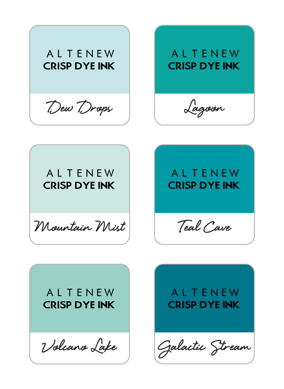 Inks Cerulean Skies 6 Crisp Dye Ink Mini Cube Set