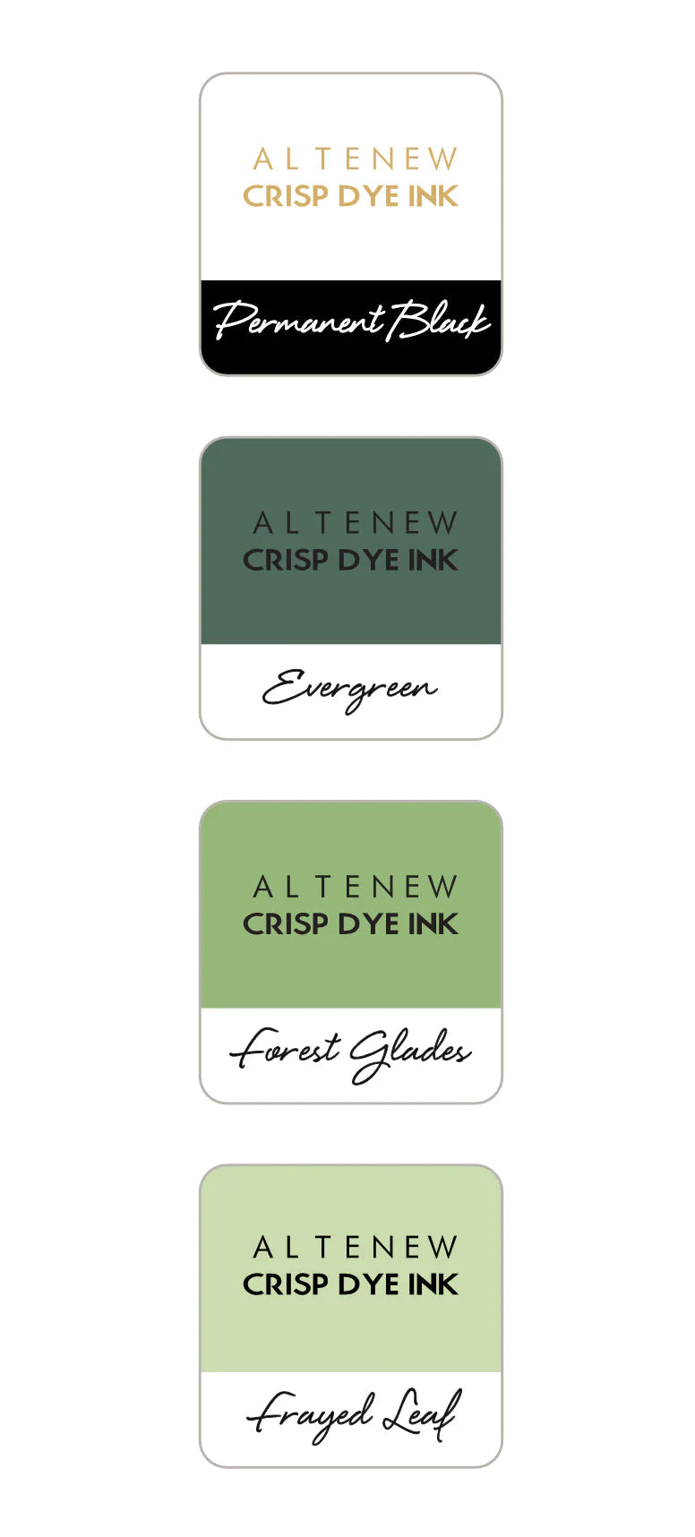 Inks Green Fields with Permanent Black Crisp Dye Ink Mini Cube Set