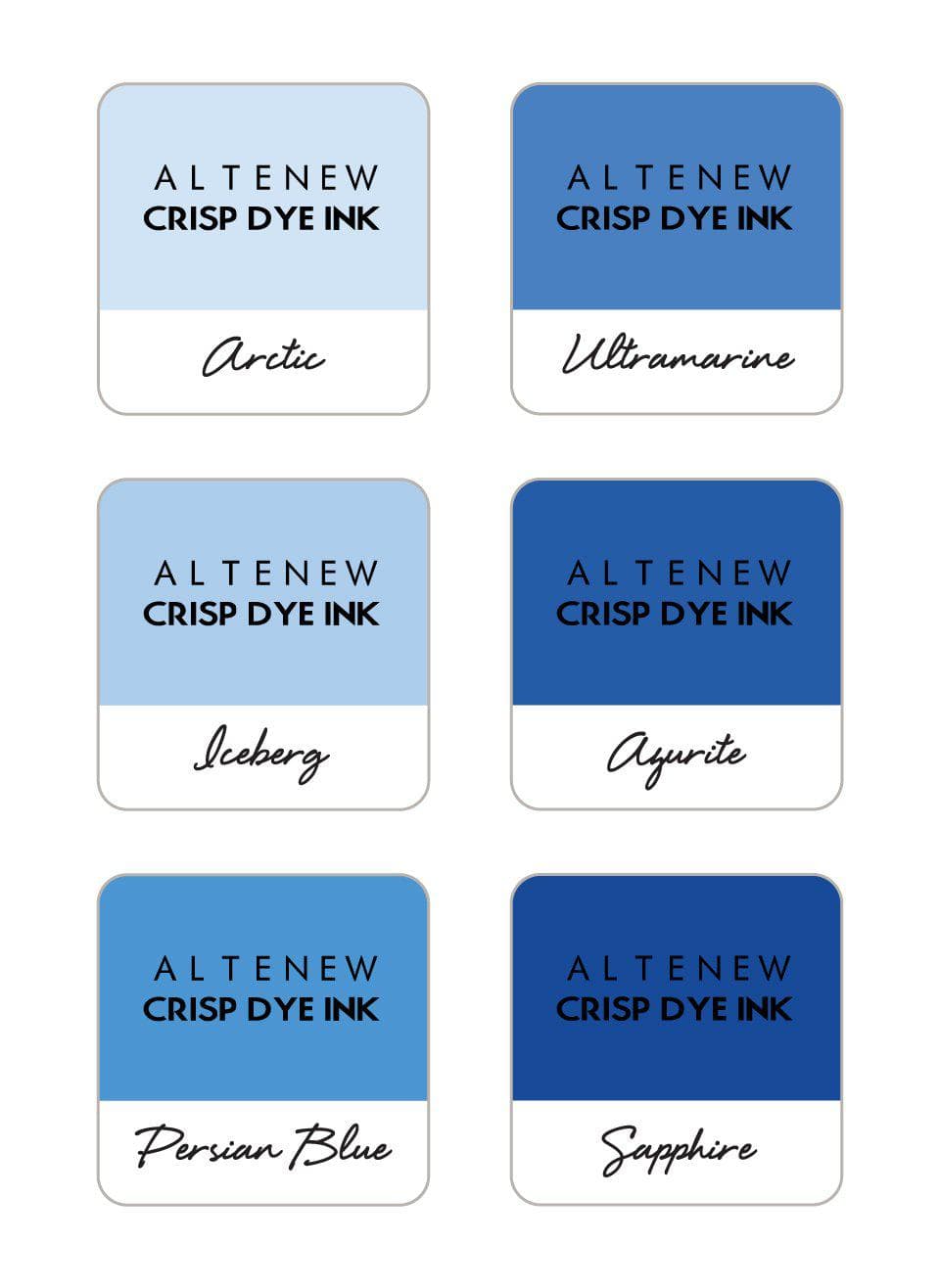 Inks Icy Lake 6 Crisp Dye Ink Mini Cube Set