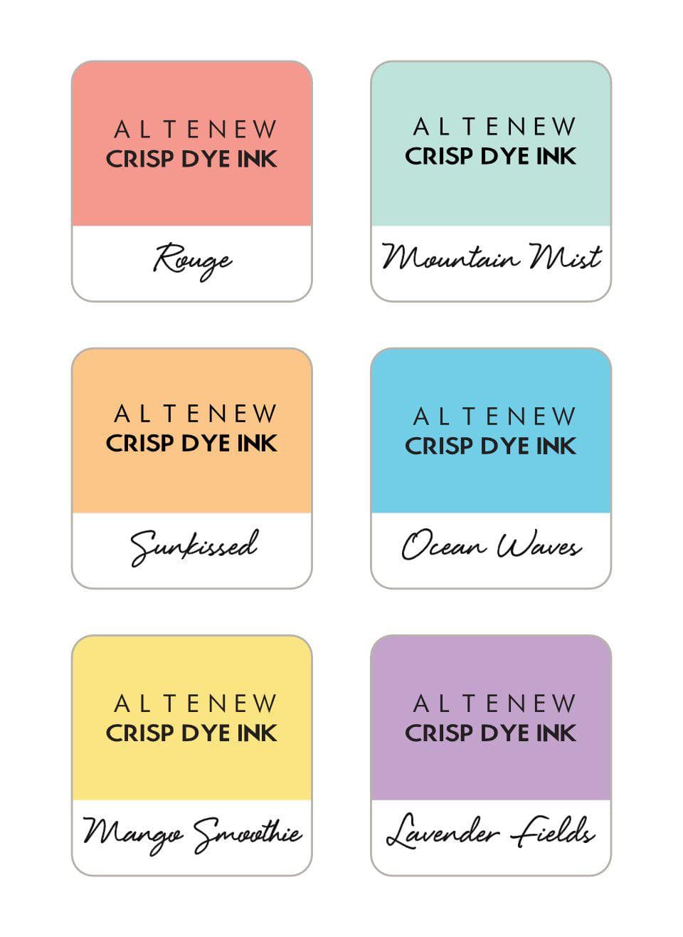 Inks Soft Pastel 6 Crisp Dye Ink Mini Cube Set