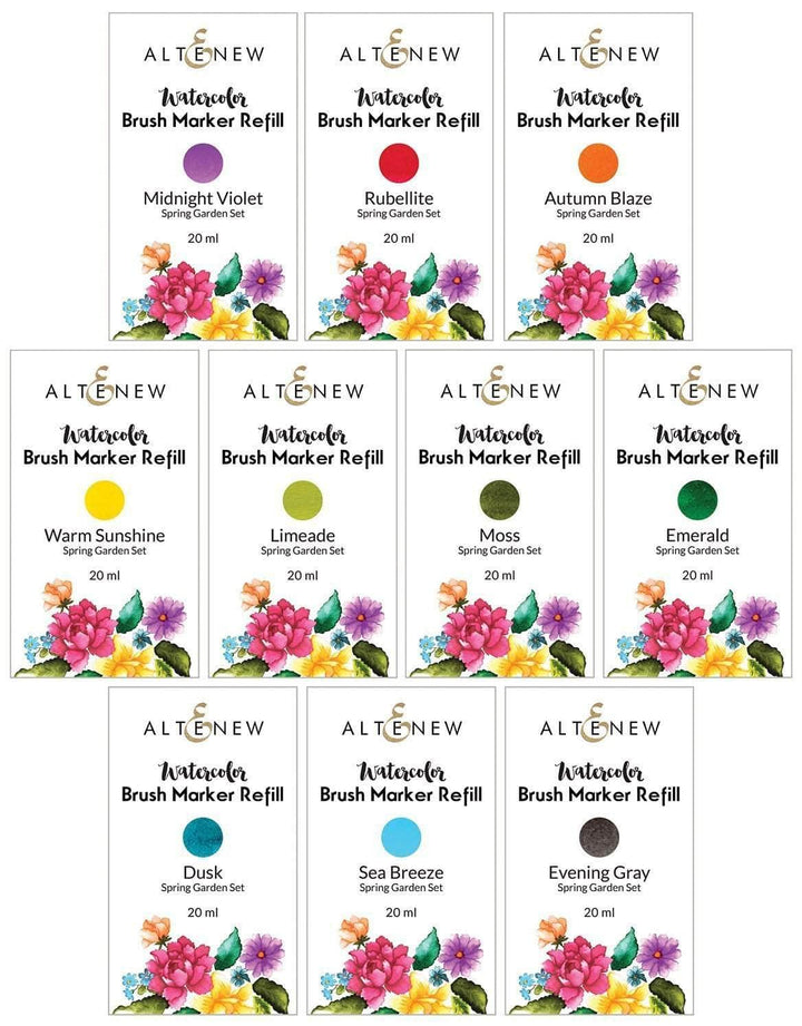 Liquid Watercolor Bundle Spring Garden Liquid Watercolor - Brush Marker Refill Bundle