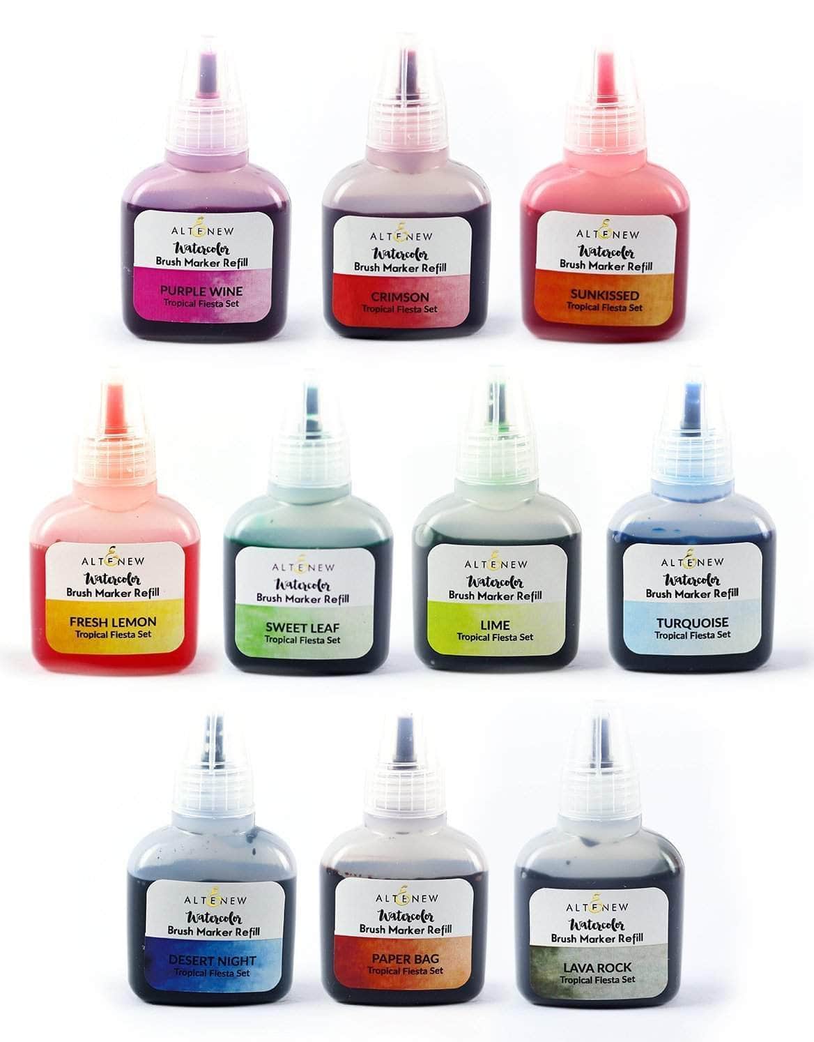 Liquid Watercolor Bundle Tropical Fiesta Liquid Watercolor - Brush Marker Refill Bundle
