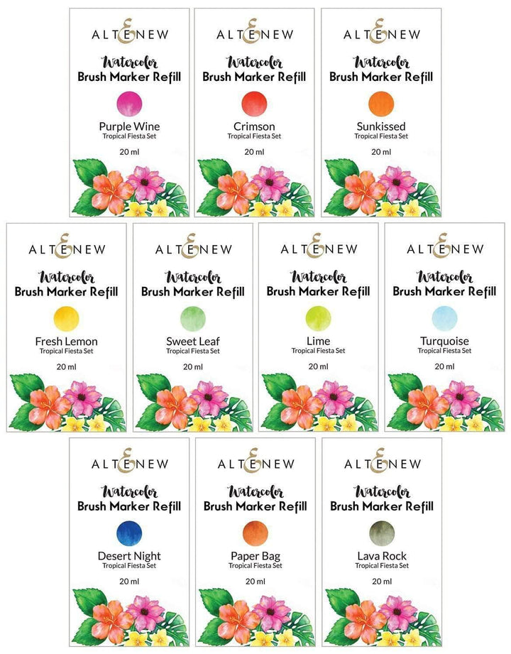 Liquid Watercolor Bundle Tropical Fiesta Liquid Watercolor - Brush Marker Refill Bundle