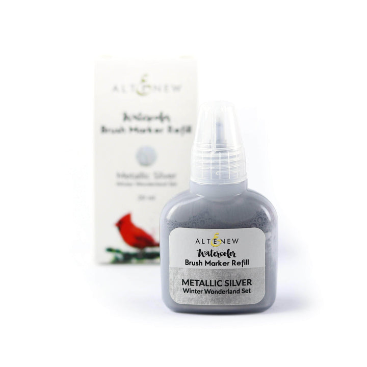 Liquid Watercolor Metallic Silver Liquid Watercolor - Brush Marker Refill