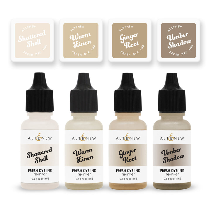 Mini Cube & Re-inker Bundle Earth Tones Fresh Dye Ink Mini Cube & Reinker Bundle