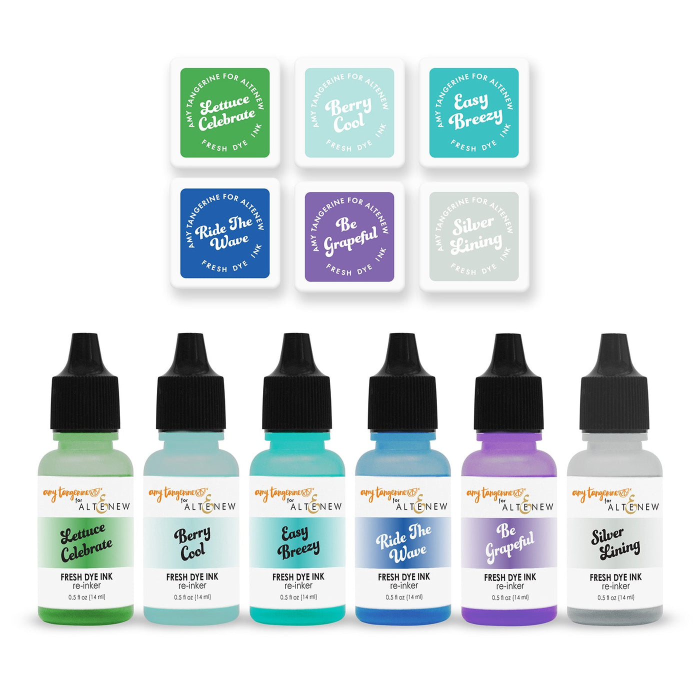 Mini Cubes & Reinker Bundle Ocean Dreams Fresh Dye Ink 6 Mini Cube & Re-inker Bundle